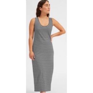 Everlane Black & White Stripped Cotton Maxi Dress